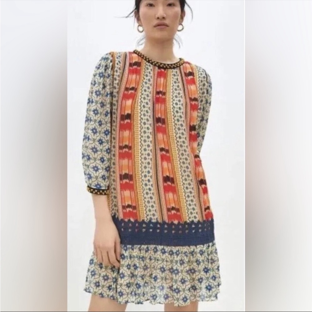 Anthropologie VERB any Pallavi Singhee Isa embroidered dress XS